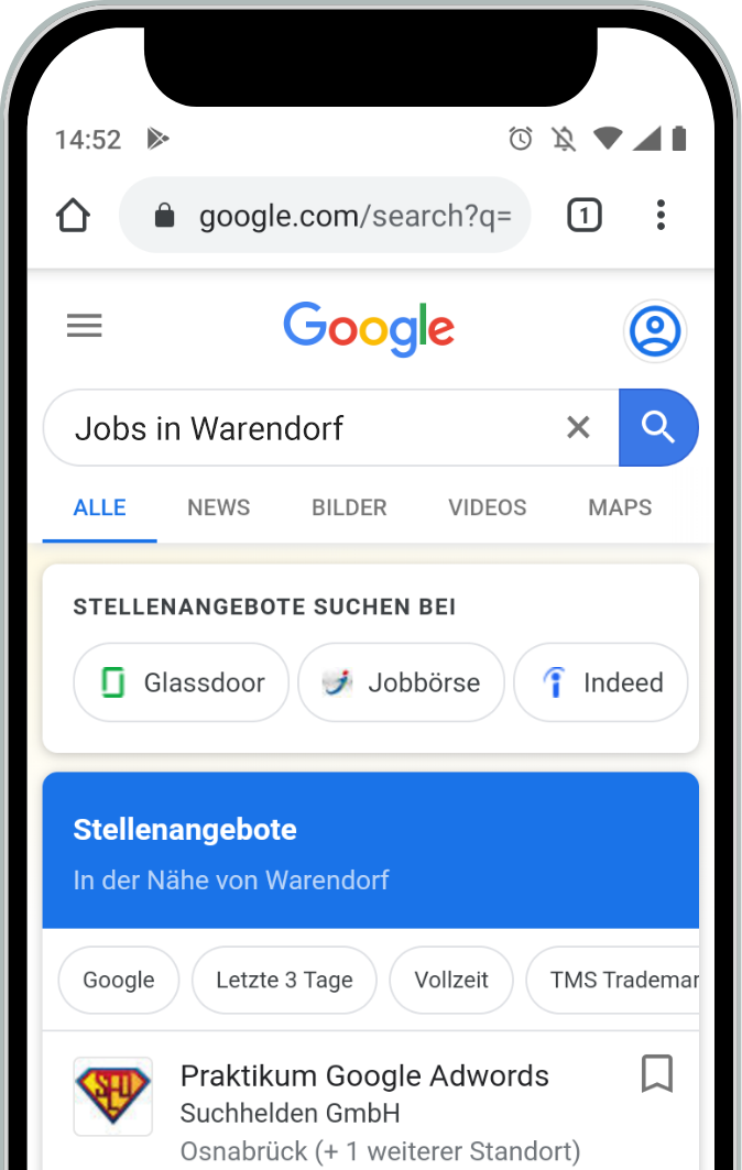 Google Jobs Vorschau